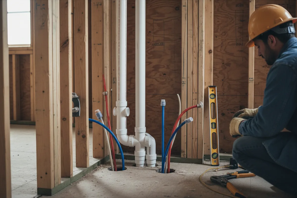 Drain and supply rough-in during Toilet Repair and Installation in Vista